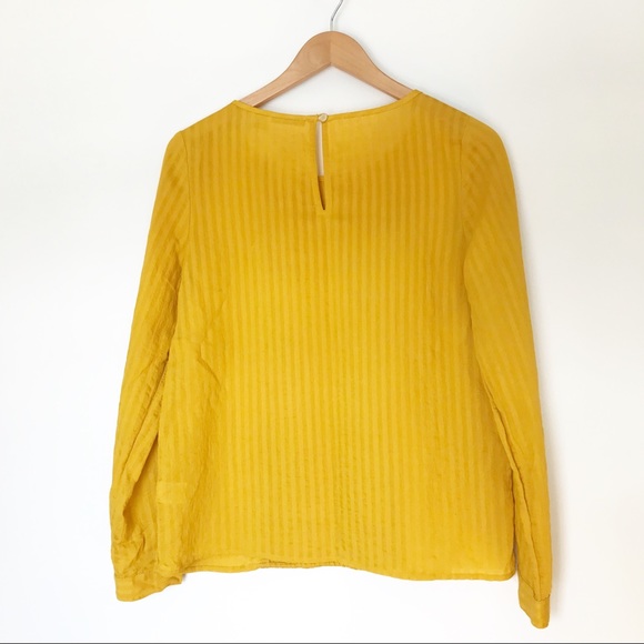 Halogen Mustard Long Sleeve Blouse Top - XS - Picture 2 of 5